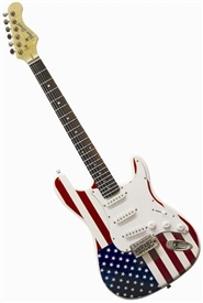 Main Street Strat Style USA American Flag Electric Guitar - MEDCAF